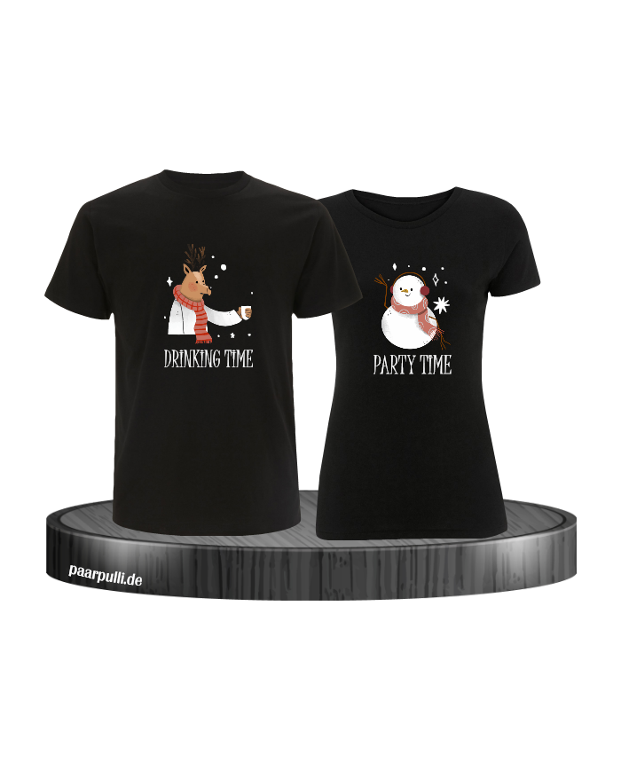 Drinking Time Party Time Shirt schwarz