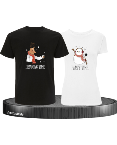 Drinking Time Party Time Shirt schwarz-weiß Drinking Time Party Time Shirt schwarz-weiß