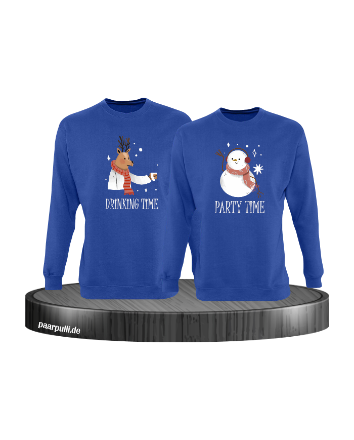 Drinking Time Party Time Sweatshirt blau