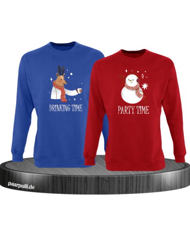 Drinking Time Party Time Sweatshirt blau-rot Drinking Time Party Time Sweatshirt blau-rot
