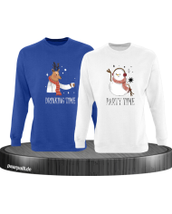 Drinking Time Party Time Sweatshirt blau-weiß