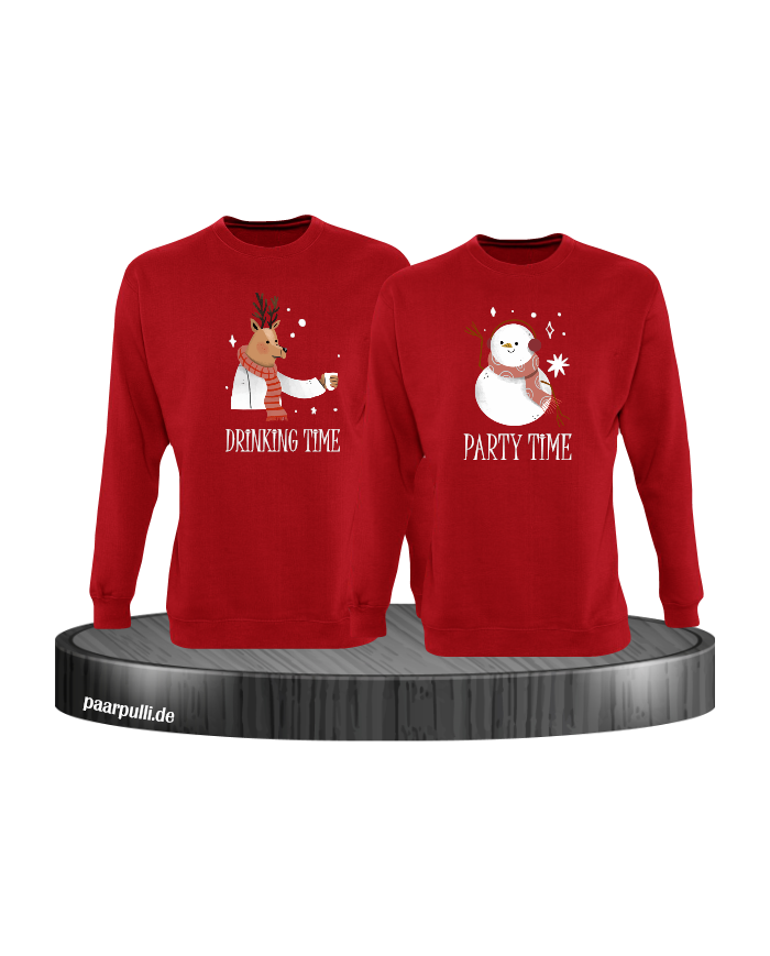 Drinking Time Party Time Sweatshirt rot