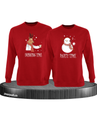 Drinking Time Party Time Christmas Sweatshirt Set