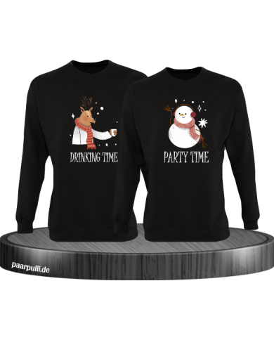 Drinking Time Party Time Sweatshirt schwarz Drinking Time Party Time Sweatshirt schwarz