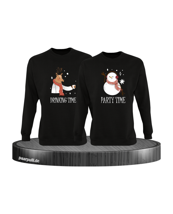 Drinking Time Party Time Sweatshirt schwarz