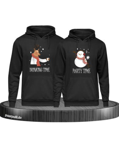 Drinking Time Party Time Hoodie schwarz Drinking Time Party Time Hoodie schwarz