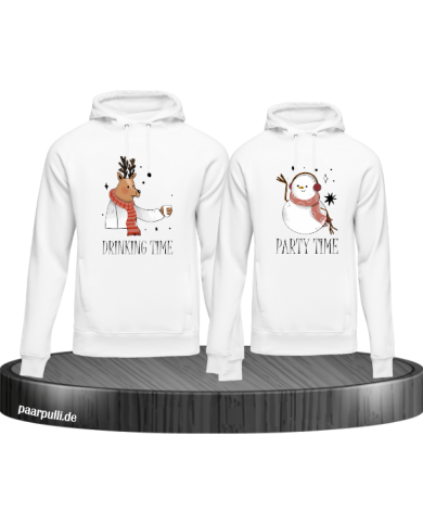 Drinking Time Party Time Hoodie weiß Drinking Time Party Time Hoodie weiß