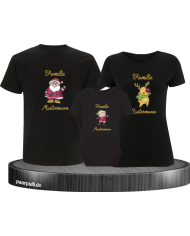 Weihnachten Familie mit Wunschname schwarz