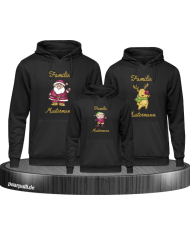 Weihnachten Familie mit Wunschname personalisiert 3er Hoodie Set