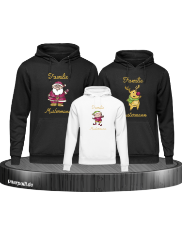 Weihnachten Familie mit Wunschname schwarz-weiß Weihnachten Familie mit Wunschname schwarz-weiß