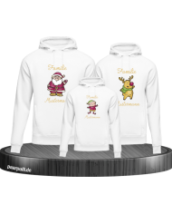 Weihnachten Familie mit Wunschname weiß