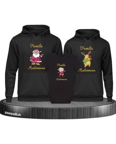 Weihnachten Familie mit Wunschname schwarz Weihnachten Familie mit Wunschname schwarz