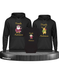 Weihnachten Familie mit Wunschname schwarz