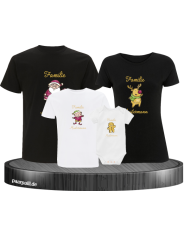 Weihnachten Familie mit Wunschname schwarz-weiß