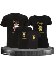 Weihnachten Familie mit Wunschname schwarz