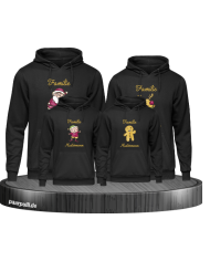 Weihnachten Familie mit Wunschname schwarz