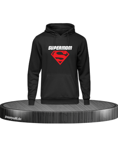 Supermom Hoodie schwarz Größe S