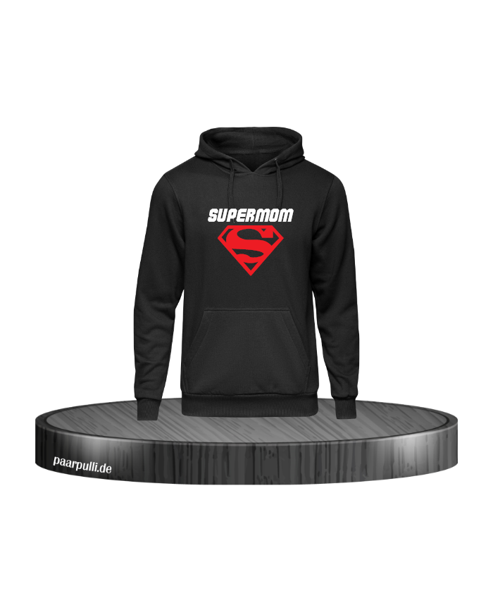 Supermom Hoodie schwarz Größe S
