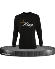 King Krone Sweatshirt schwarz in Größe L