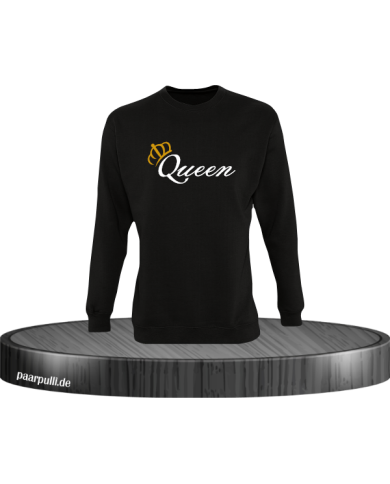 Queen Krone Sweatshirt schwarz in Größe S