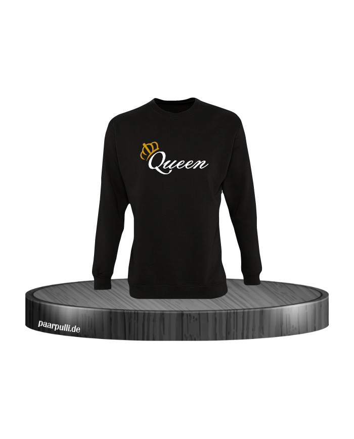Queen Krone Sweatshirt schwarz in Größe S