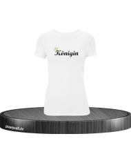 Königin goldene Krone Damen T-Shirt weiß Größe L