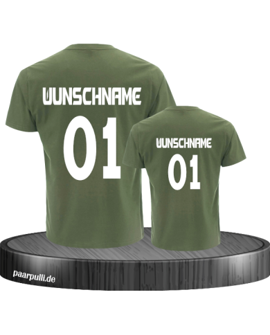 Vater und Tochter Shirt mit Wunschname Vater und Tochter Shirt mit Wunschname