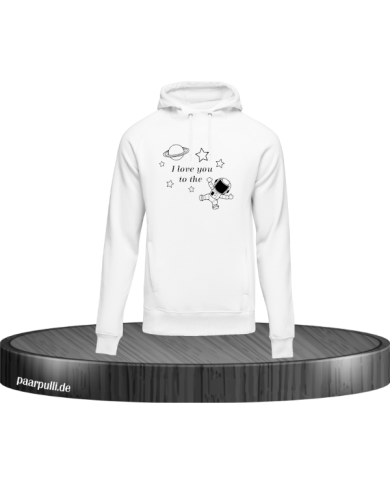 I love you to the Moon Hoodie Weiß Größe M