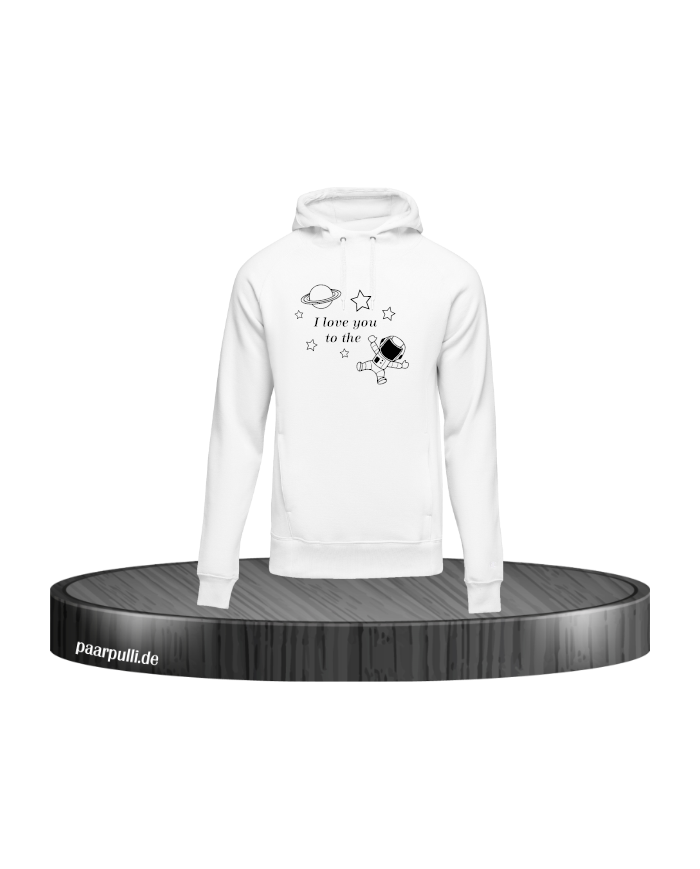 I love you to the Moon Hoodie Weiß Größe M