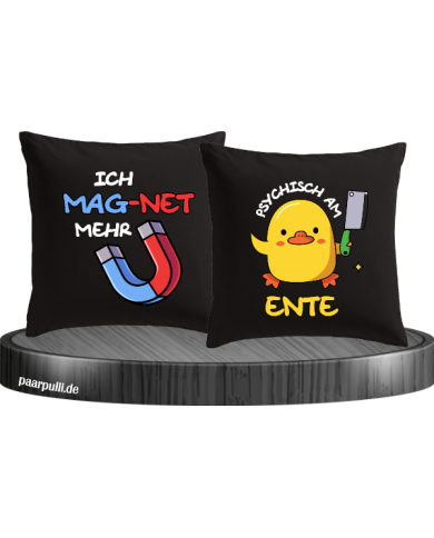 Ich mag-net mehr Kissen schwarz Ich mag-net mehr Kissen schwarz