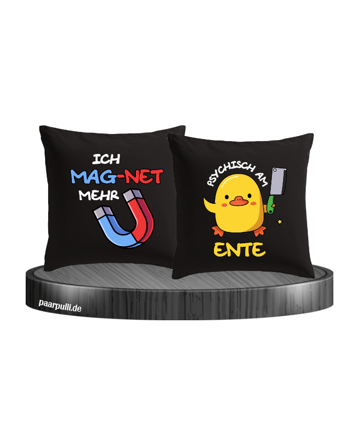 Ich mag-net mehr Kissen schwarz