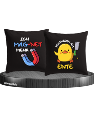 Ich mag-net mehr Kissen schwarz