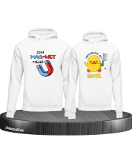 Ich mag-net mehr Hoodie weiß