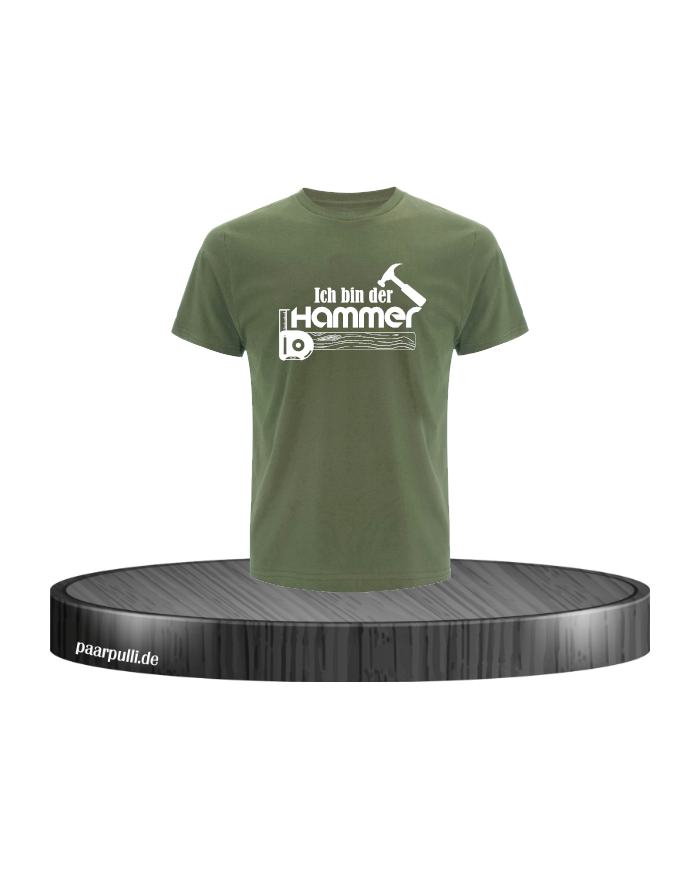 Ich bin der Hammer Herren T-Shirt khaki Größe XL