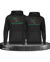 Ho ho ho, hol mein Bier! / Prosecco! Christmas Hoodie Set schwarz