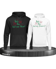 Ho ho ho, hol mein Bier! / Prosecco! Christmas Hoodie Set schwarz weiß