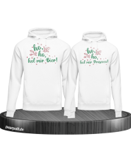 Ho ho ho, hol mein Bier! / Prosecco! Christmas Hoodie Set weiß