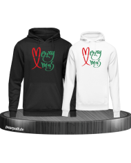 Partner Hoodie Weihnachten „Merry Xmas“ – Stylisches Pärchen Weihnachts-Set