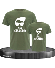 Big Dude little dude familienlook Shirts in khaki