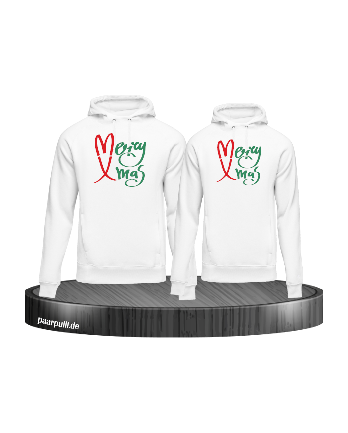 Merry X-Mas Christmas Hoodie Set weiß