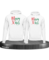 Merry X-Mas Christmas Hoodie Set weiß