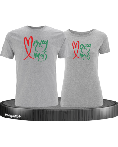 Merry X-Mas Christmas T-Shirt Set grau