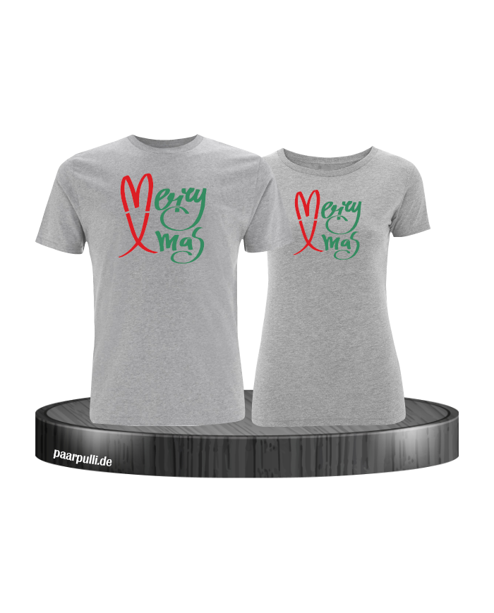 Merry X-Mas Christmas T-Shirt Set grau