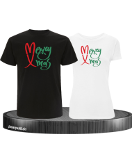 Partner T-Shirts Weihnachten „Merry Xmas“ – Stylischer Pärchenlook für die Feiertage