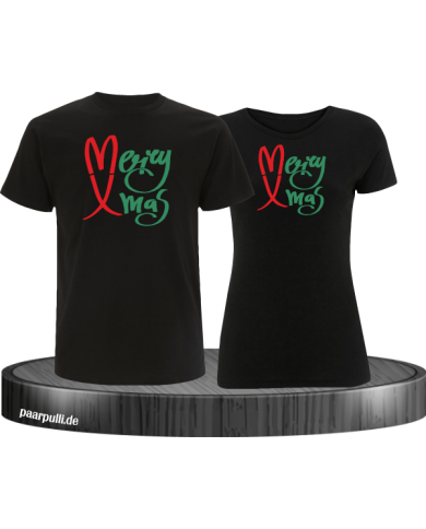 Merry X-Mas Christmas T-Shirt Set schwarz