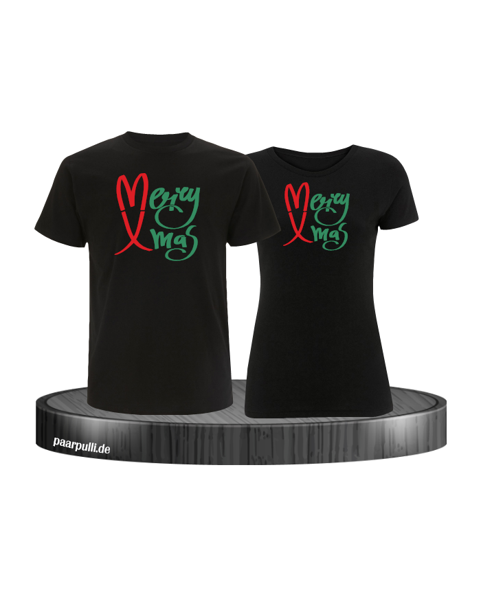 Merry X-Mas Christmas T-Shirt Set schwarz
