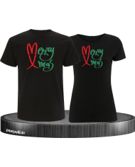 Merry X-Mas Christmas T-Shirt Set schwarz
