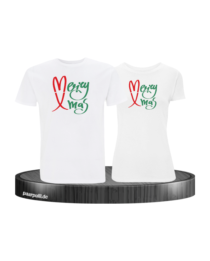Merry X-Mas Christmas T-Shirt Set weiß
