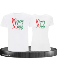 Merry X-Mas Christmas T-Shirt Set weiß