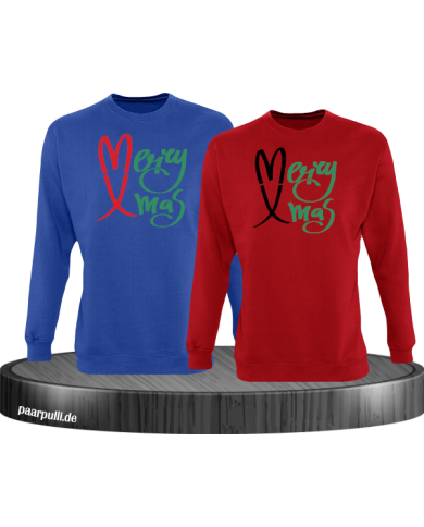 Merry X-Mas Christmas T-Shirt Set blau rot